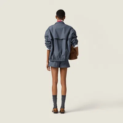 Miu Miu Checked Technical Fabric Mini Skort In Blue