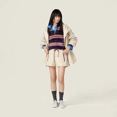 Miu Miu Technical Fabric Shorts In White