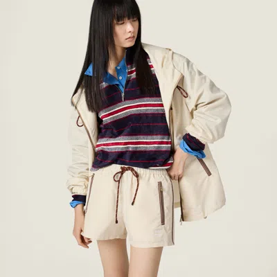 Miu Miu Technical Fabric Shorts In White