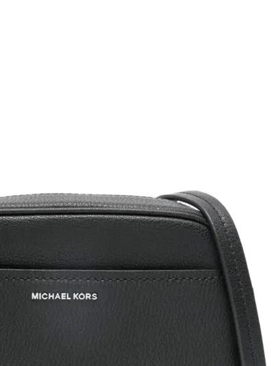 Michael Kors Rectangular Black Hammered Leather Shoulder Bag In Pattern