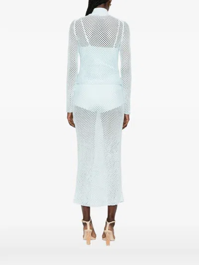 Simkhai Openwork Turtleneck Sweater In Blue