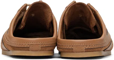 Dries Van Noten Suede Mules Rubber Sole Stitch Detailing In Brown