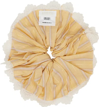 Anna Sui Yellow Lace Scrunchie In Yellow
