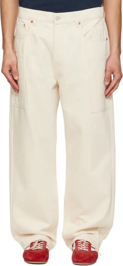 Kenzo Cargo Monkey Straight-leg Jeans In Neutral
