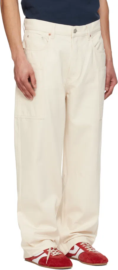 Kenzo Cargo Monkey Straight-leg Jeans In Neutral