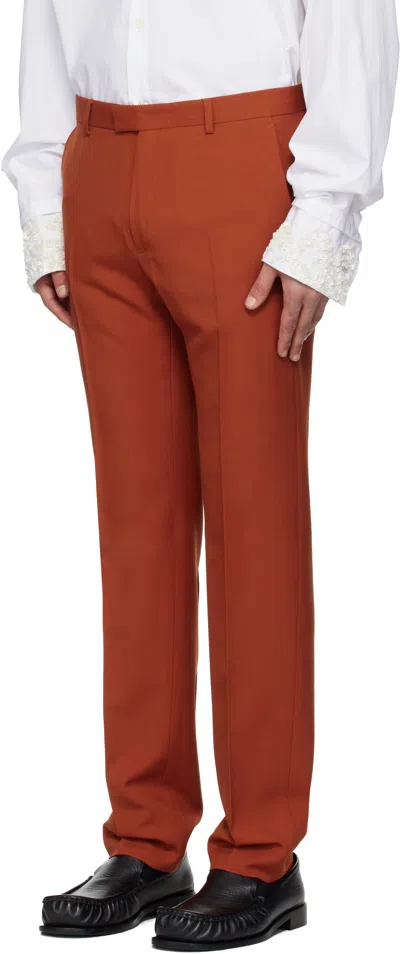 Dries Van Noten Orange Single-breasted Suit In Brown