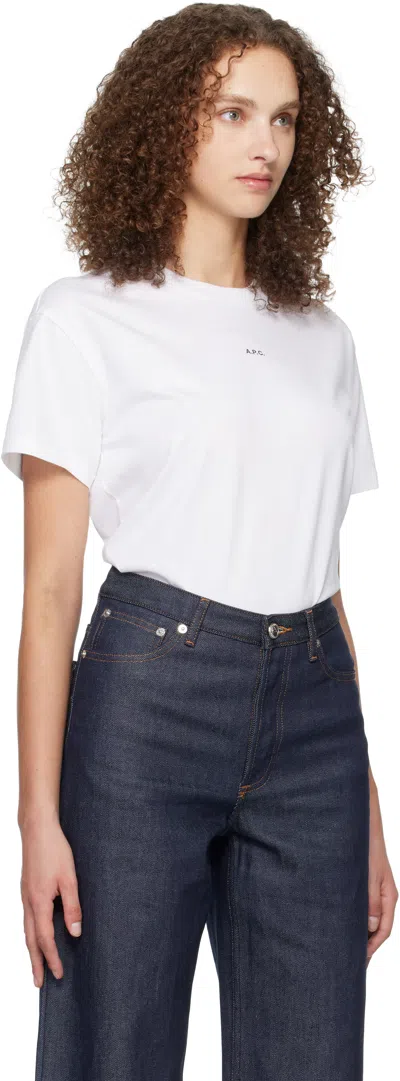 A.p.c. White Boxy Micro Logo T-shirt In White