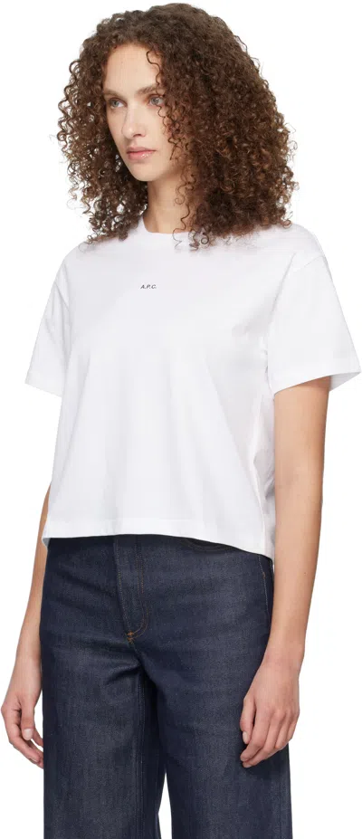 A.p.c. White Boxy Micro Logo T-shirt In White