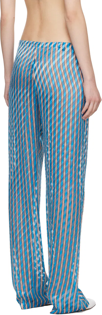 Dries Van Noten Devoré Elasticated Trousers In Blue