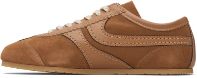 Dries Van Noten Women Beige Low-top Sneakers With Two-tone Lace-up In Suede Woman In Brown