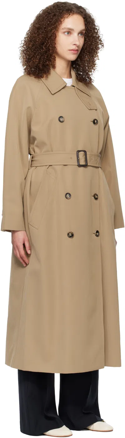 A.p.c. A. P.c. Belted Double-breasted Trench Coat In Neutral