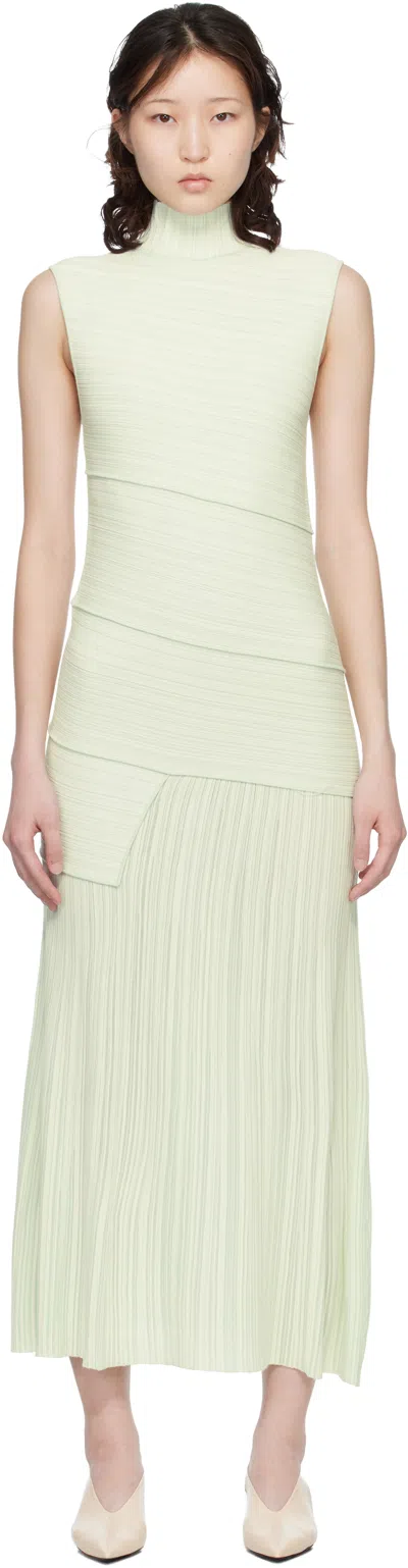 Proenza Schouler Federica Layered Ribbed-knit Midi Dress In Green