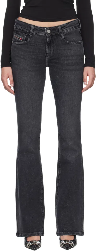 Diesel Blue Bootcut Mid Rise Jeans In Black