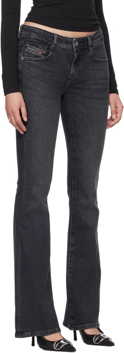 Diesel Blue Bootcut Mid Rise Jeans In Black