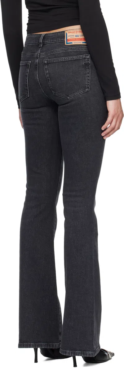 Diesel Blue Bootcut Mid Rise Jeans In Black