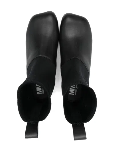 Mm6 Maison Margiela Back Pull Ankle Boots In Black