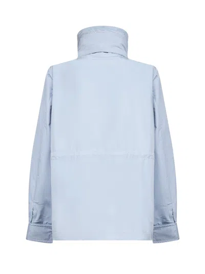 Moncler Enette Hooded Short Parka Jacket In Blue
