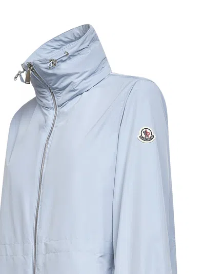 Moncler Enette Hooded Short Parka Jacket In Blue