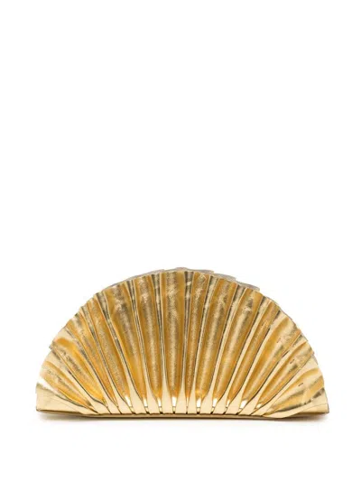 Cult Gaia Nala Mini Clutch With Pleated Detailing In Gold
