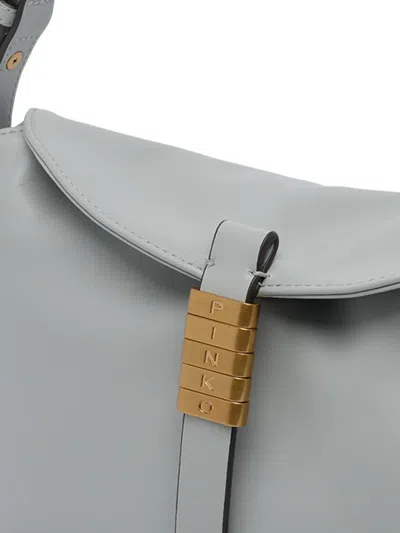 Pinko Saddle Horizontal Mini Shoulder Bag In Gray