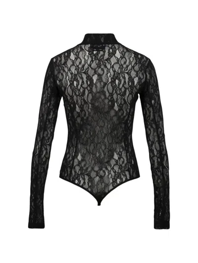 Msgm Lace Bodysuit In Black