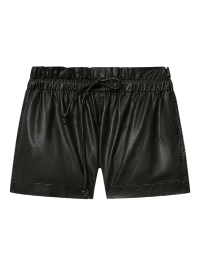 Isabel Marant Étoile Naline Paperbag Waist Faux Leather Shorts In Animal Print