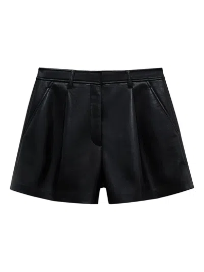 Anine Bing Carmen Recycled Leather Shorts In Black