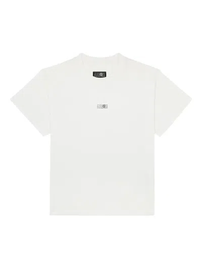 Mm6 Maison Margiela Mm6 By Maison Margiela Minimalist Logo Short Sleeve T-shirt In White