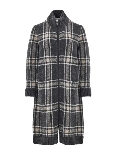 Gran Sasso Gray Wool Robe In Gray