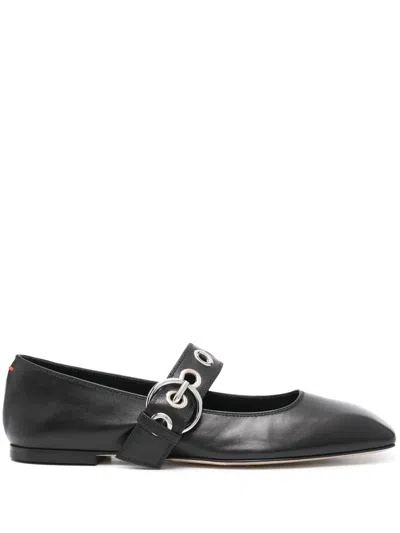 Aeyde Uma Eyelet Ballerina Flats In Black