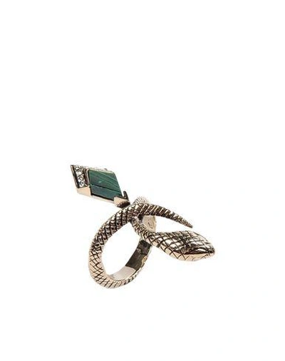 Shop Roberto Cavalli Ring In Emerald Green