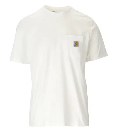 Carhartt Wip Cotton T-shirt With Logo Patch In White