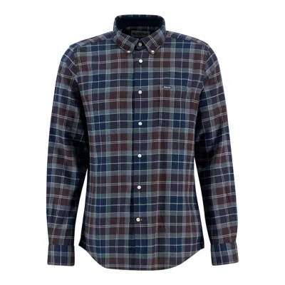 Barbour Casual Checked Shirt Button-down Collar In Blue