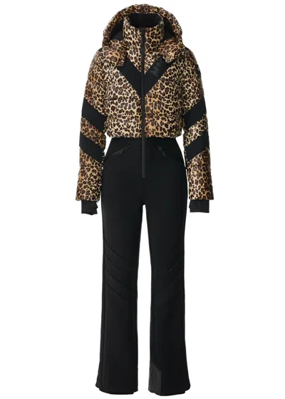 Mackage Satory Cheetah-print Bonded Fleece Ski Suit In Multi