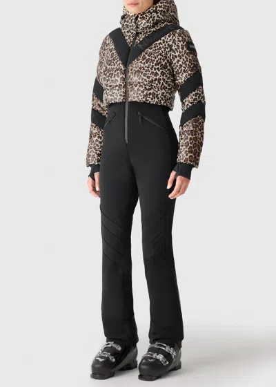 Mackage Satory Cheetah-print Bonded Fleece Ski Suit In Multi