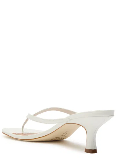 Staud Freja Leather Thong Sandals In White