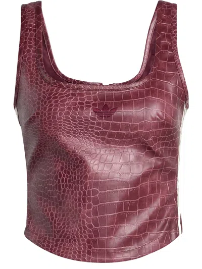 Adidas Originals Crocodile-effect Corset In Burgundy