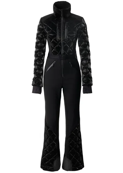 Mackage Inga Belted Quilted Padded Down Ski Suit In Black