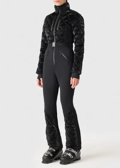 Mackage Inga Belted Quilted Padded Down Ski Suit In Black