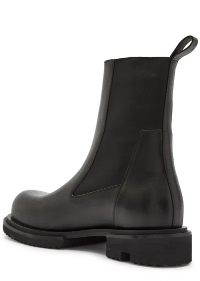 Rick Owens Beatle Gabe Leather Boots For Men In Black