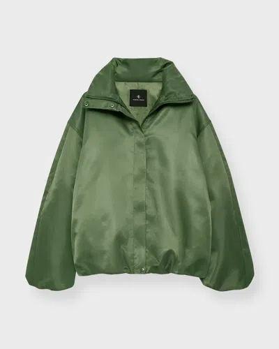 Anine Bing Cyrus Shell Bomber Jacket In Green