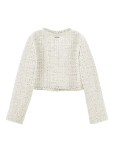Monnalisa Buttoned Jacket In Neutral