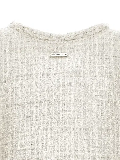 Monnalisa Buttoned Jacket In Neutral