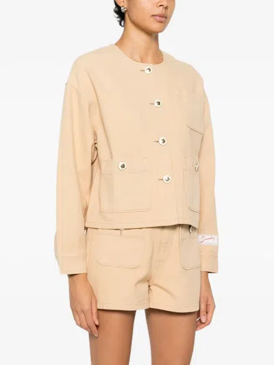Sandro Pocket Cotton Jacket In Neutral