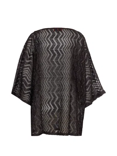 Missoni Kaftano Viscose Blades Cover-up In Black
