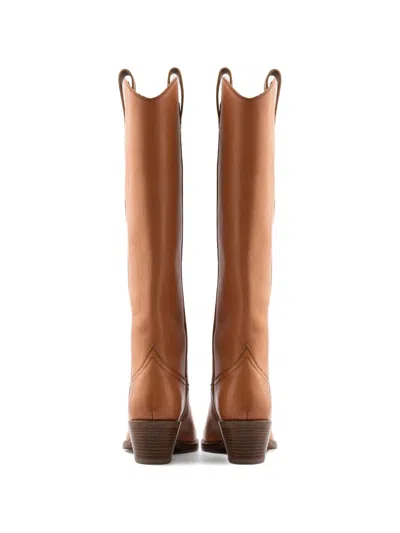 Buttero Annie Pull-tab Knee-high Cowboy Boots In Brown