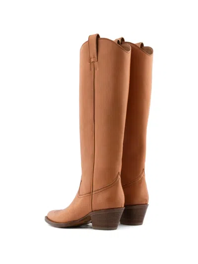 Buttero Annie Pull-tab Knee-high Cowboy Boots In Brown