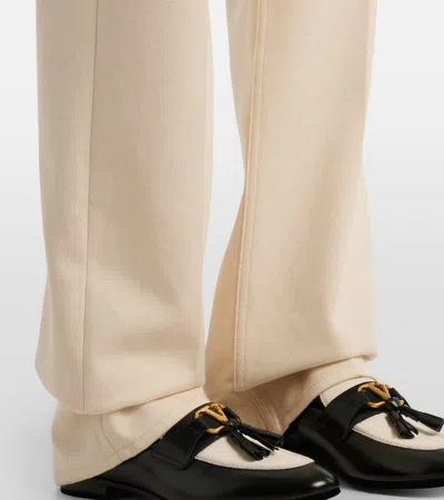 Valentino Pleated Gold Detail Jeans In White