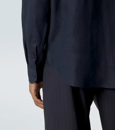 Giorgio Armani Cotton-blend Shirt In Black