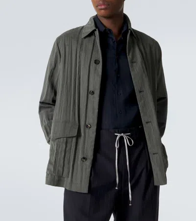 Giorgio Armani Cotton-blend Shirt In Black